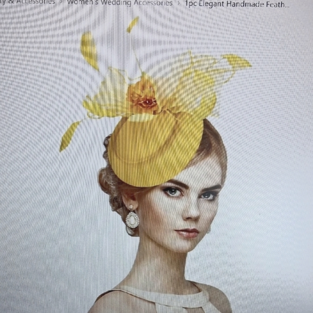 Elegant Yellow Fascinator NEW Horse Races , Car Races, Church